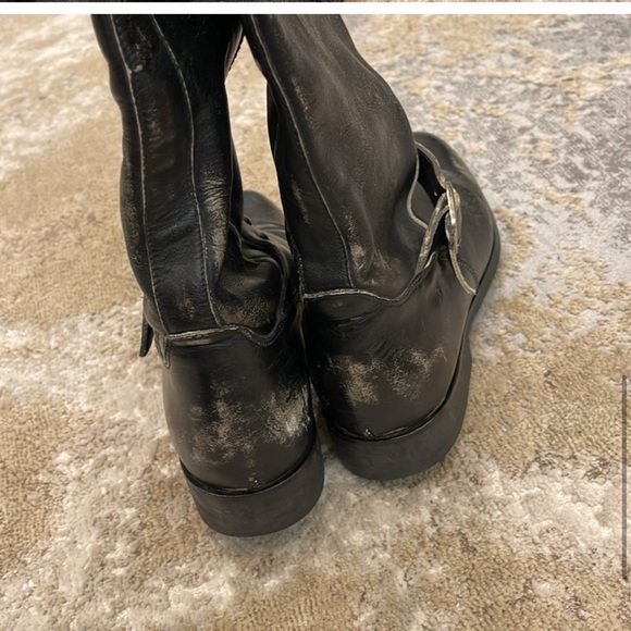 Golden Goose Black Distressed Studded
Buckle Knee High Riding Boots Size 36 - Picture 6 of 13